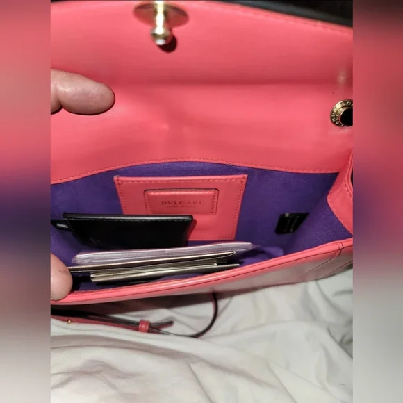 Nwt Bvlgari Serpenti Forever Sea Star Coral Calf Leather And Enamel Shoulder Bag - Picture 2 of 7